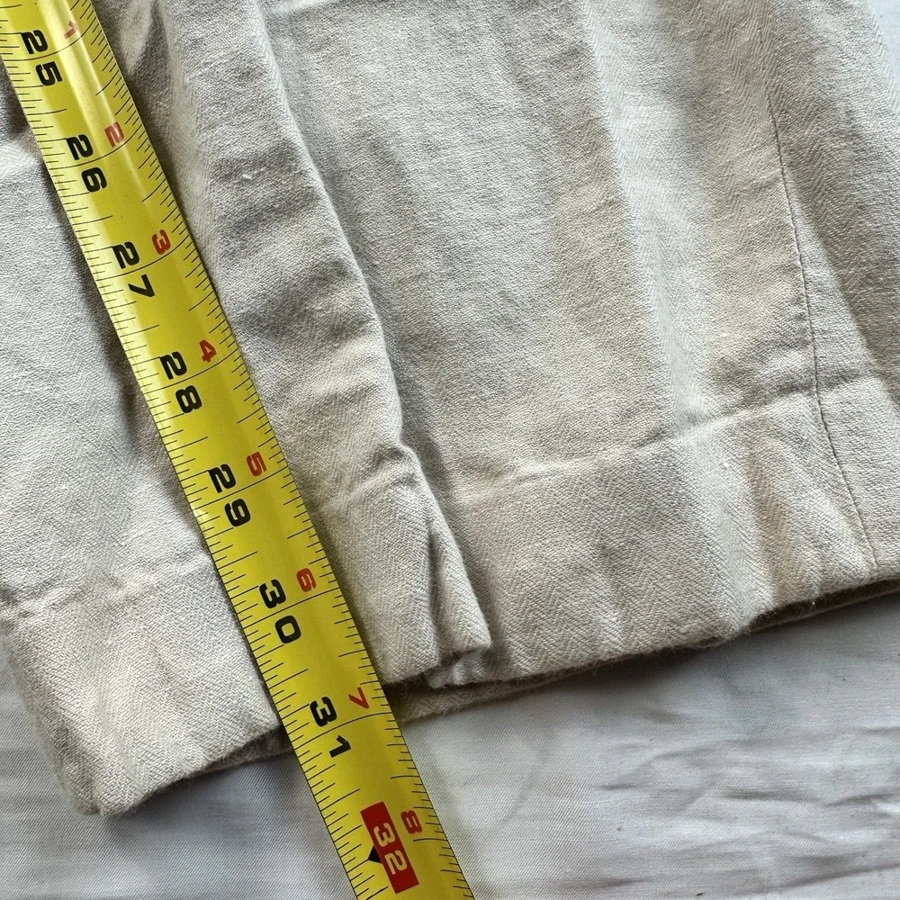 Perry Ellis Linen Blend Classic Fit Pants Men's 40x32 Beige Flat Front Casual